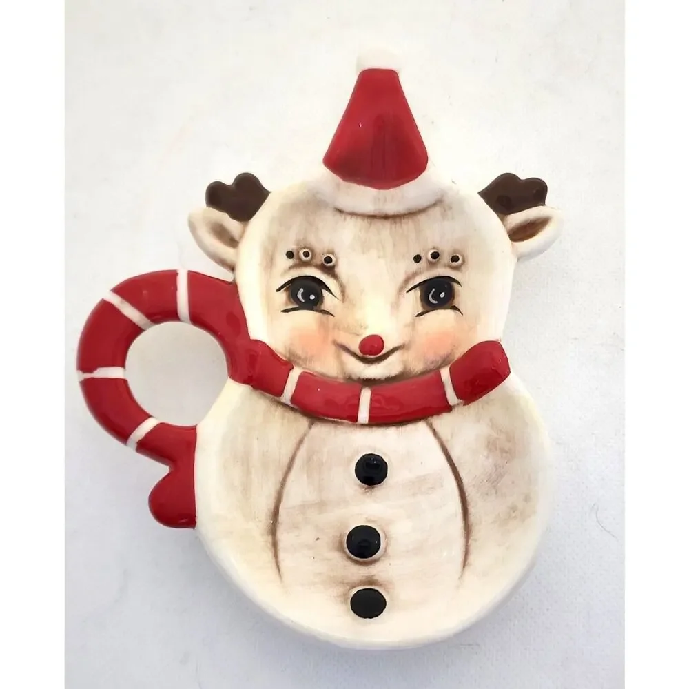 Transpac Johanna Parker Christmas Reindeer Spoon Rest Tea Bag Holder Ceramic 6